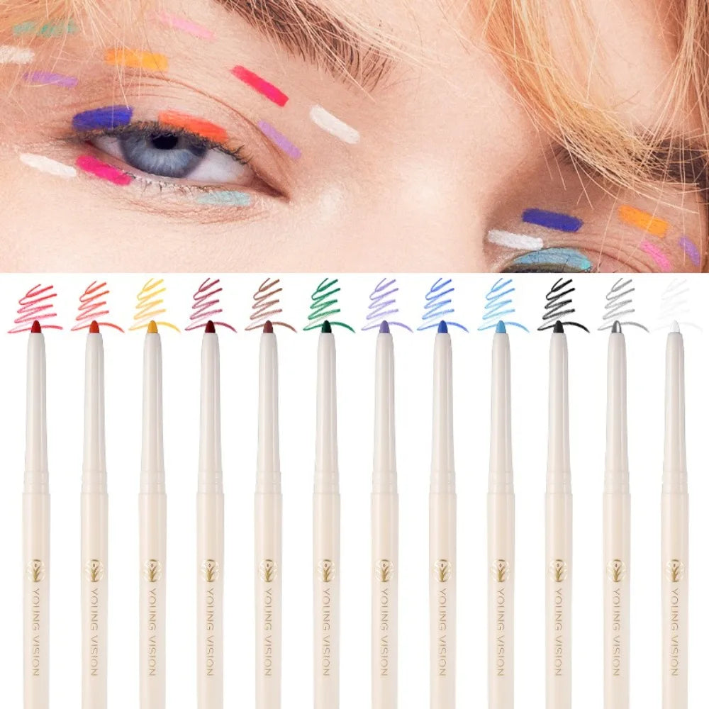 Anti-Smudge Colorful Eyeliner Pen Matte & Shimmer Finish Long-Lasting Waterproof Gel Liner for Eyes & Eyeshadow Eyes Makeup Zpaxo