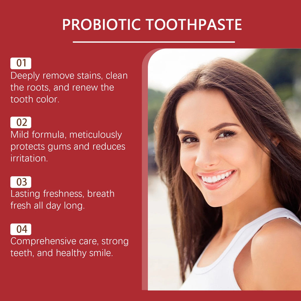 Probiotic Whitening Toothpaste Improves Yellow Teeth Mint Flavors Fresh Breath Toothpaste Removal Stain Charcoal Stains Product Zpaxo