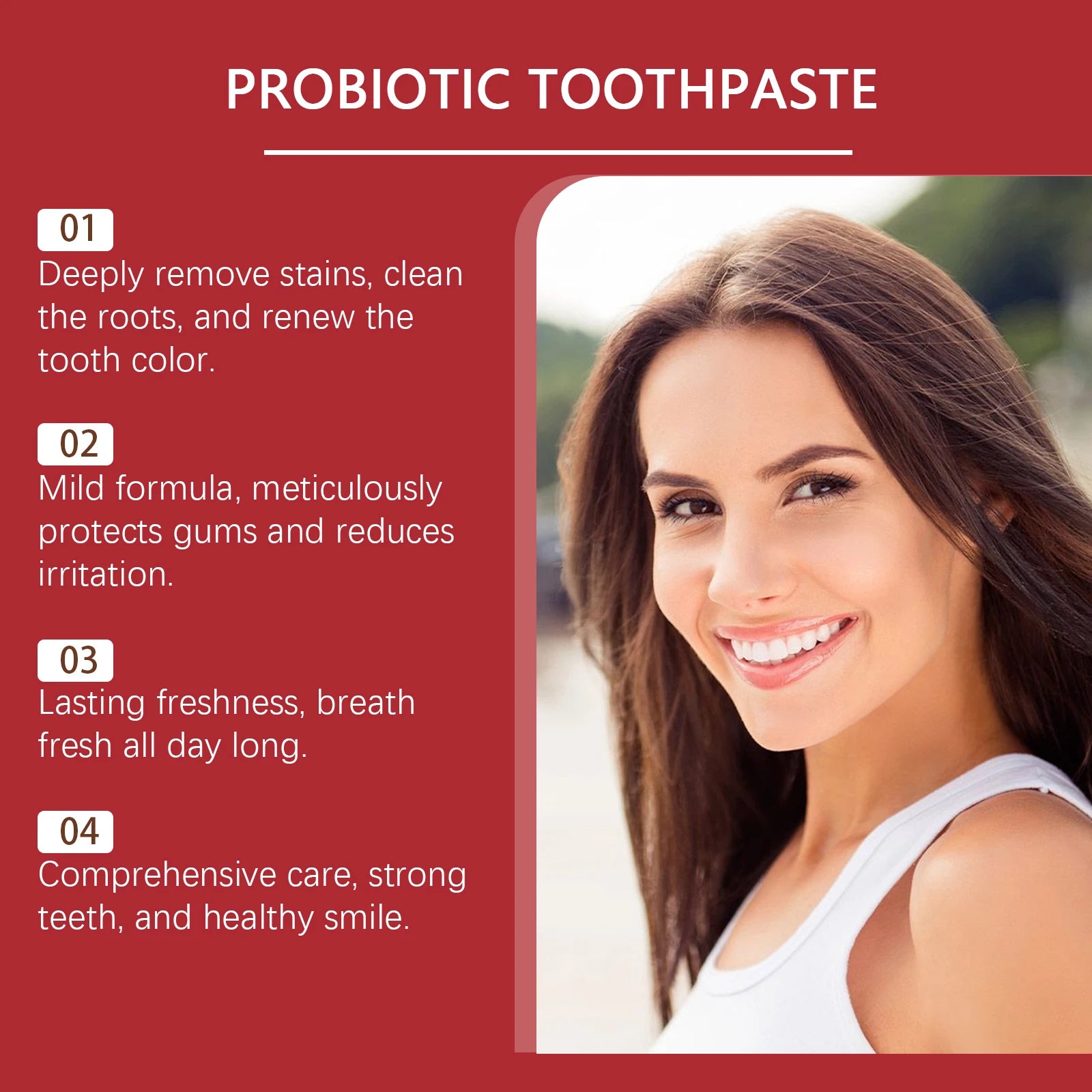 Probiotic Whitening Toothpaste Improves Yellow Teeth Mint Flavors Fresh Breath Toothpaste Removal Stain Charcoal Stains Product Zpaxo