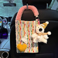 Hanging Car Mounted Garbage Bin Love Pattern Large Capacity Vehicle Zpaxo Tissue bag-Yellow