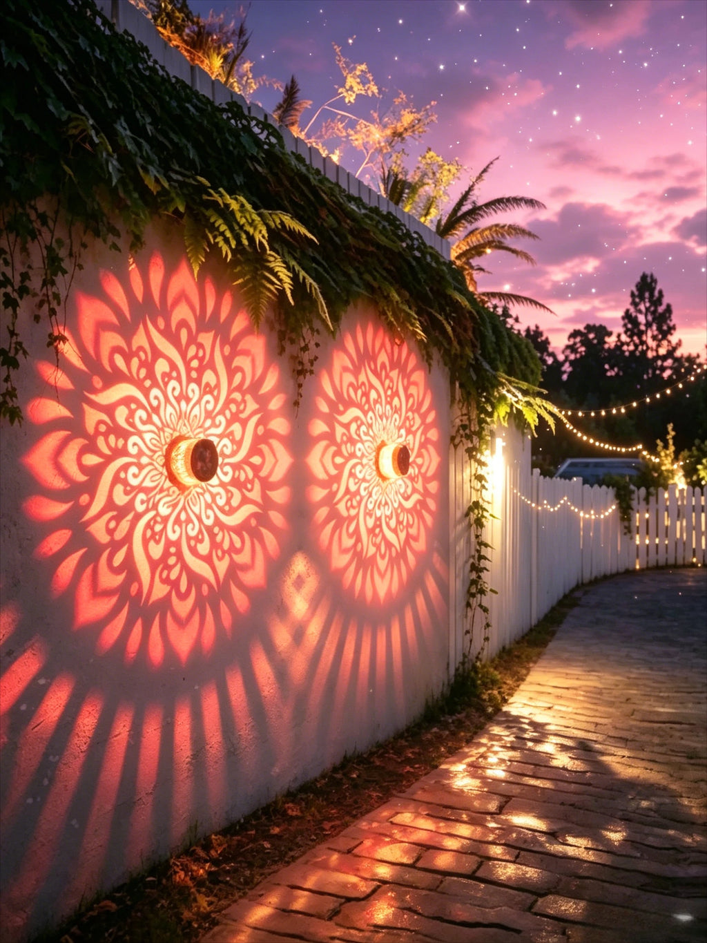 Gradient-color Mandala Lamp Solar-powered Garden Decorative Light