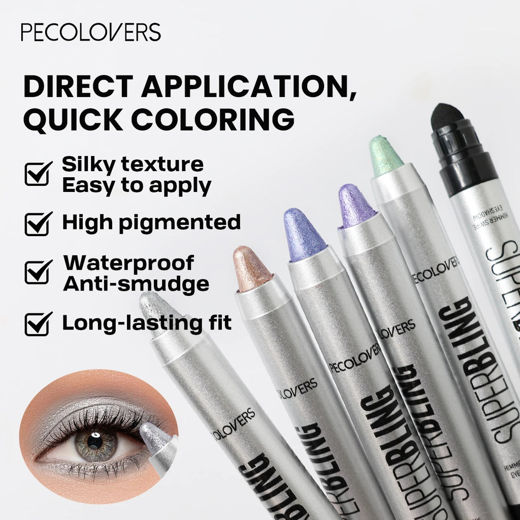 1PC Flashing Eyeshadow Stick, Pearlescent Flicker Finish, with Built-in Brush, Easy To Apply, Suitable for Music Festivals Zpaxo