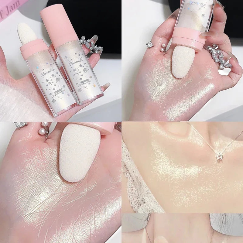 3Colors Glitter Powder Highlighter Makeup Body Brighten Natural Face Zpaxo 2 Champagne Gold