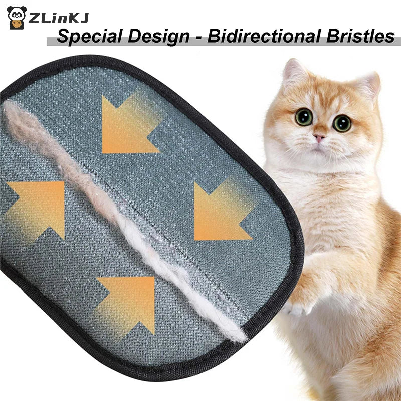 ▶1Pcs Reusable Pet Hair Remover Electrostatic Gloves For Cats & Dogs Zpaxo