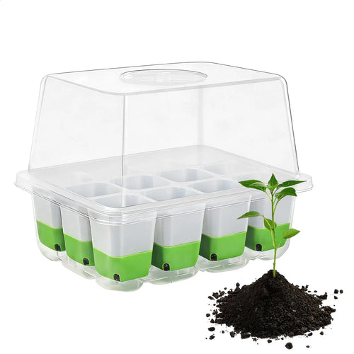 12-Cell Seedling Starter Tray with Humidity Dome | Indoor Germination Seedling Starter Tray Zpaxo