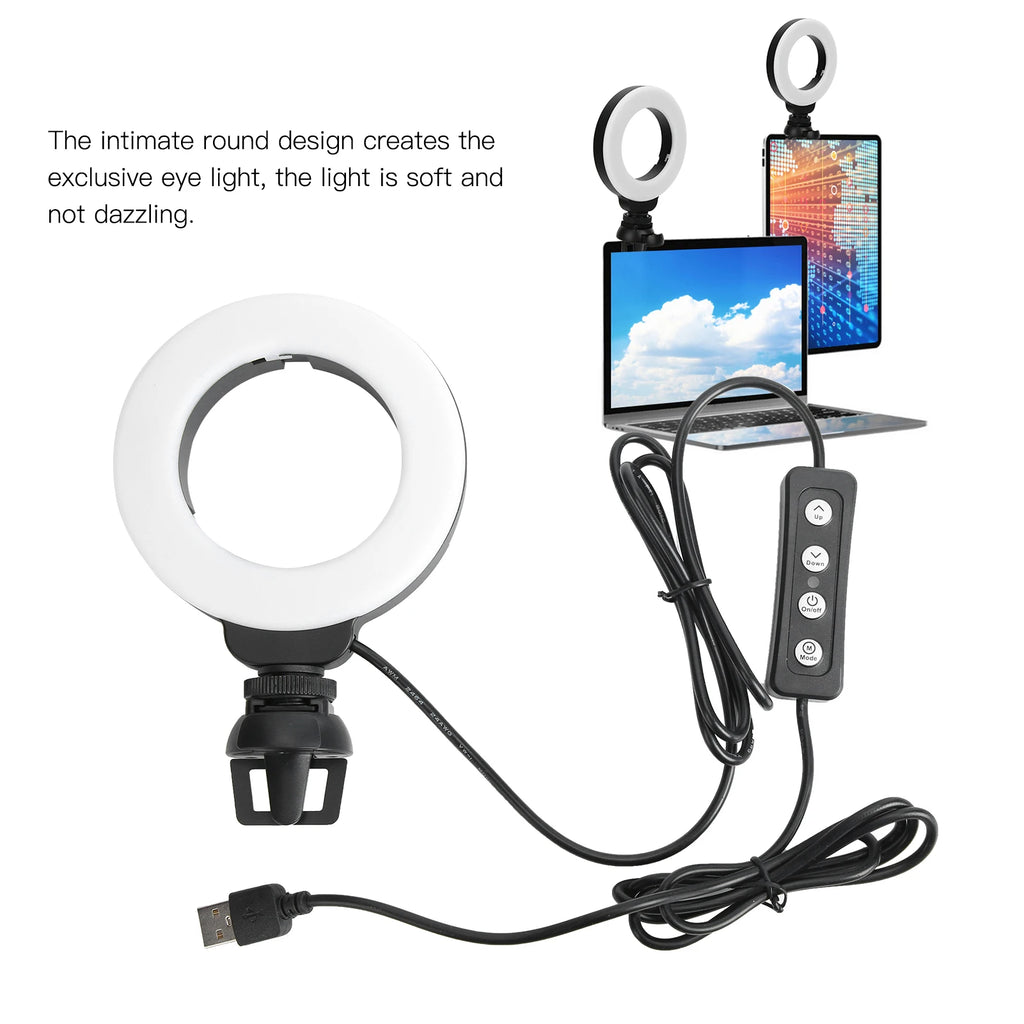LED Dimmable Light Selfie Fill Clip Live Video Laptop Tablet