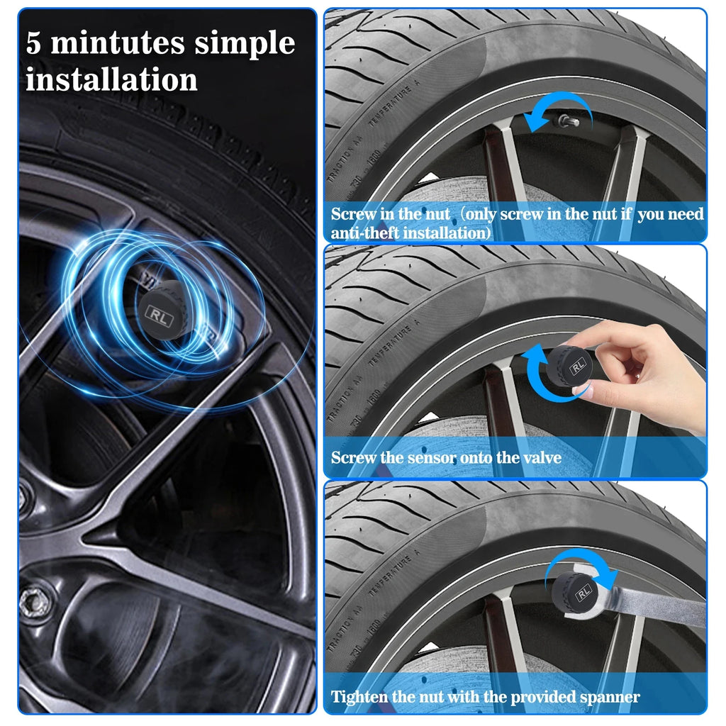K01 TPMS Solar Sensor Intelligence Wireless Tire Pressure Monitoring