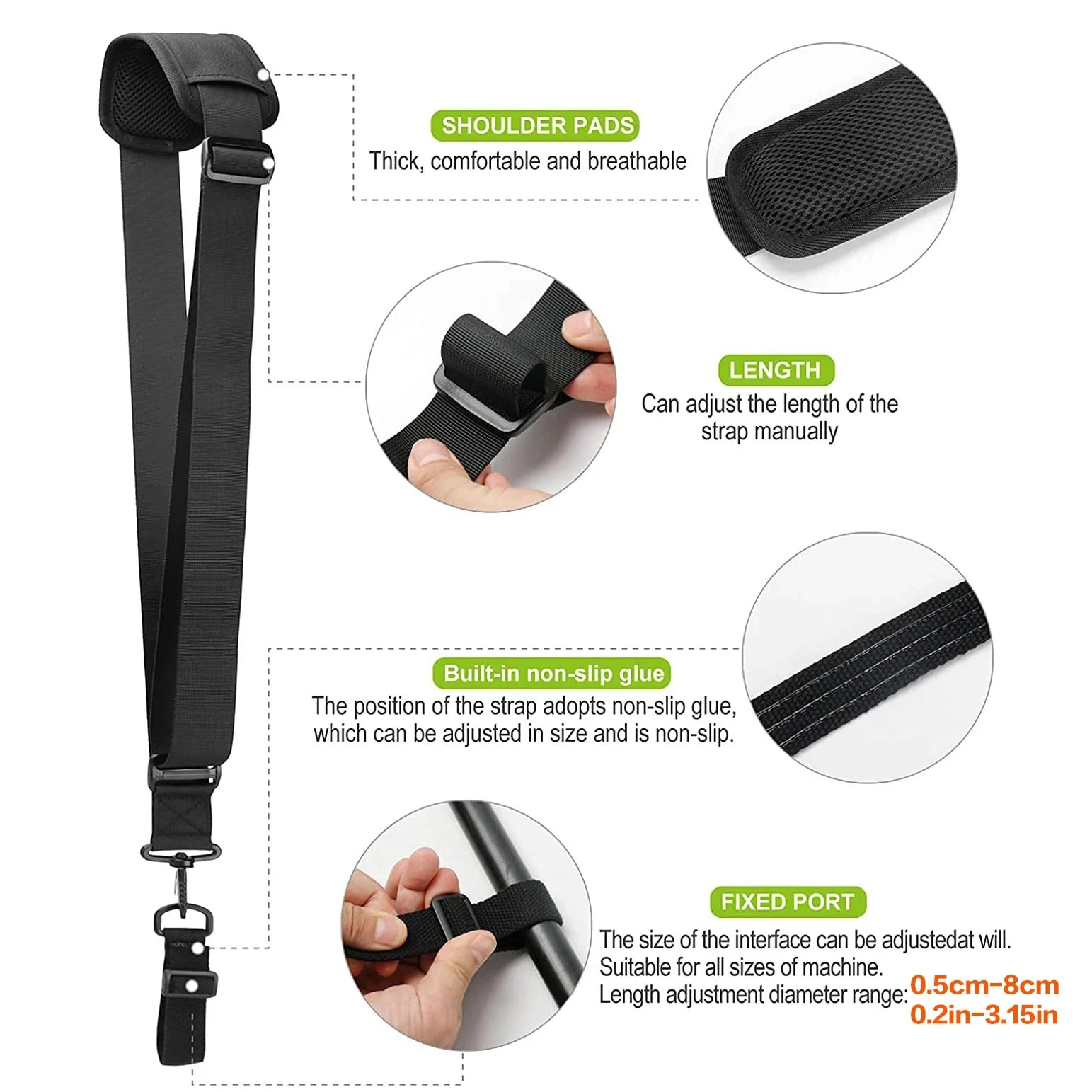 Adjustable Shoulder Strap Nylon Harness for Grass Trimmer Pruning Machine Gardening Tools Zpaxo