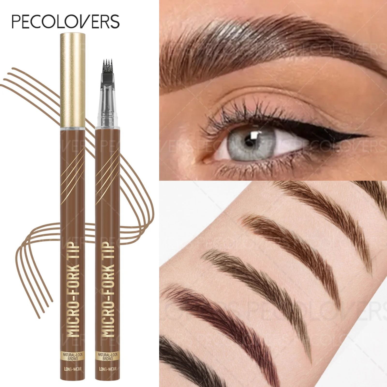 1PC Waterproof Eyebrow Pencil,Four-Tip Forked Design, for All Skin Types, Eyebrow Makeup Zpaxo