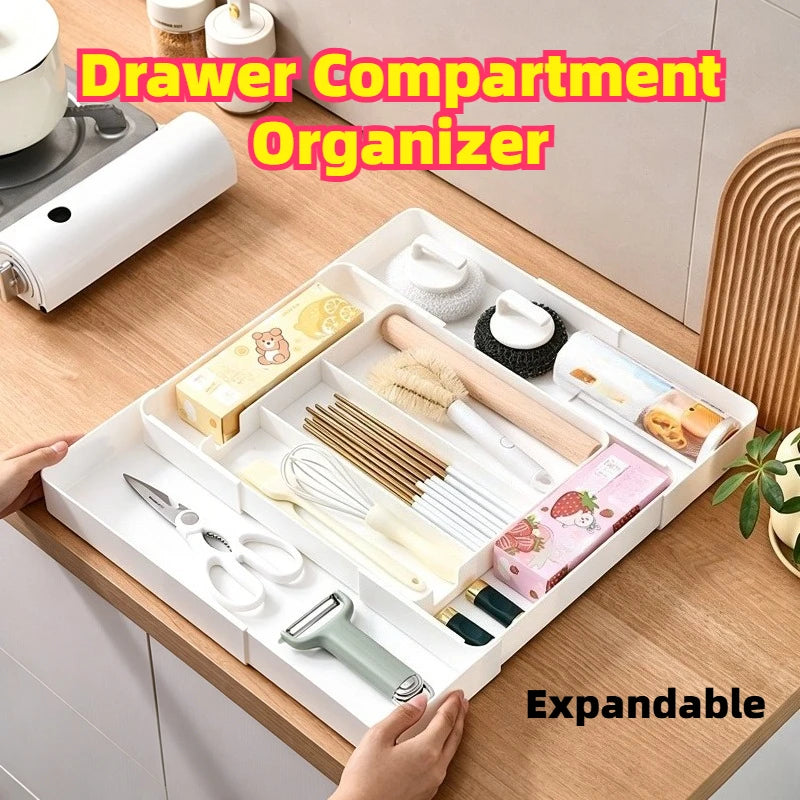 Expandable Organizational for Drawer Makeup Organizer Kitchen Compartment Organizers Easy-Clean Small Items Classification Zpaxo