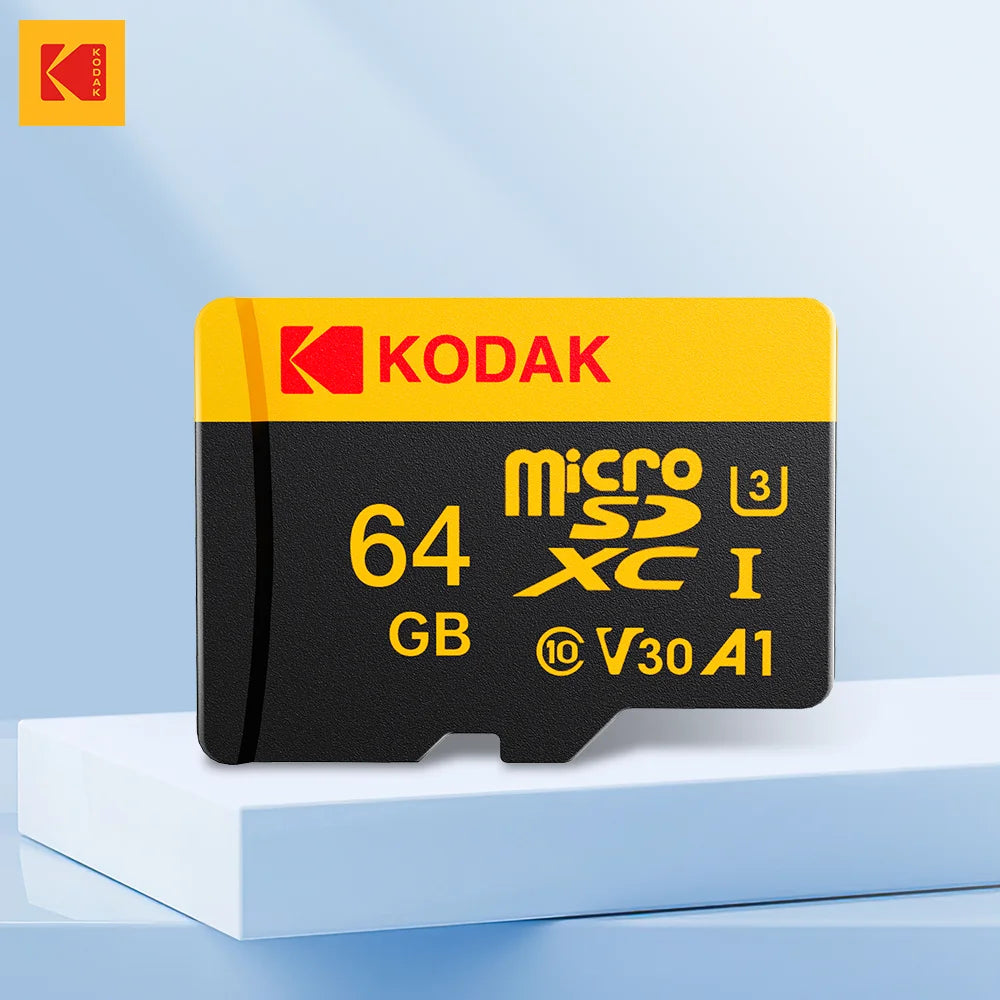 KODAK Micro SD Card 128GB 64GB 32GB 16GB Class 10 U3 100MB/s TF Memory Card + SD Adapter for 4K Video Drone Phone Zpaxo U3 64G