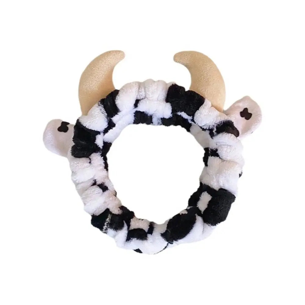 New Cow Patterned Wash Face Headband Cartoon Hair Bands Non-slip Hair Hoop Women Zpaxo