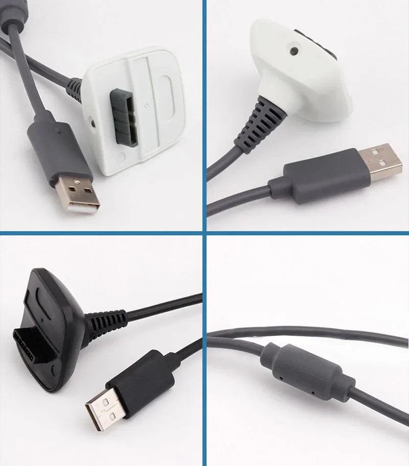 1 5M Games USB Play Charging Charger Cable Cord XBOX 360 Wireless