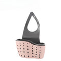 Adjustable snap-on sink draining hanging bag, double-layer draining for faucet sponge, kitchen storage rack Zpaxo pink