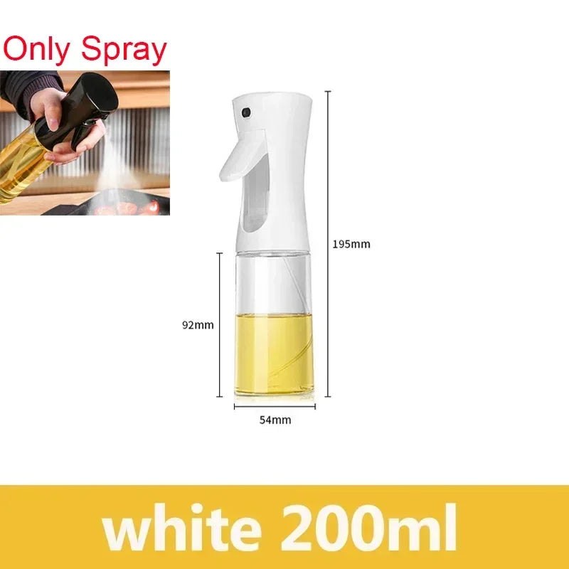2 in 1 Pour Spray Sprayer Household Kitchen Oils Spray Cooking Olive Oil Dispenser Oil Baking Vinegar Soy Sauce Spray Container Zpaxo white 200ml-spray