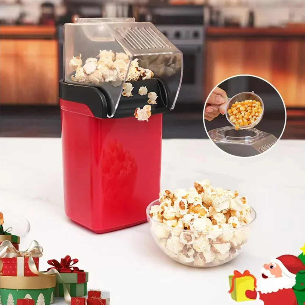 Electric Portable Popcorn Maker Fully Automatic Home Popcorn Popper Hot Air Popcorn Machine Healthy No Oil Mini Popcorn Maker Zpaxo WHITE-UK220V