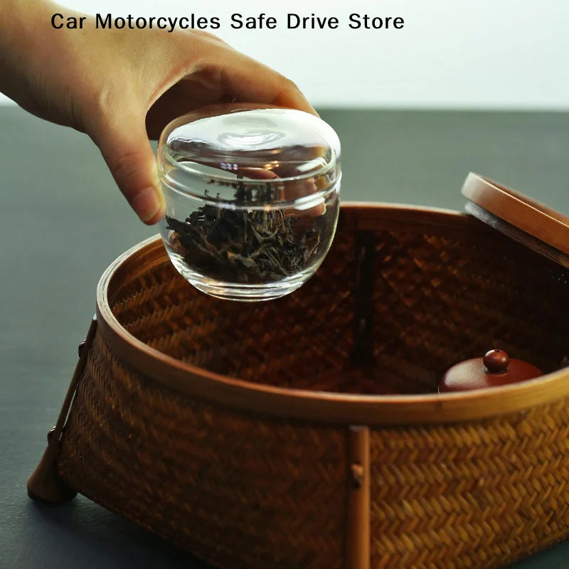CM Transparent Mini Tea Storage Bottle Lid Small Glass Jar Sugar