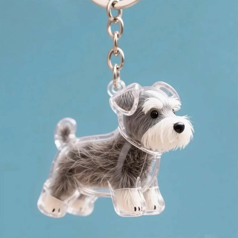Dog Shape Hair Storage Box Transparent DIY Handmade Pet Keychain Zpaxo Standing Schnauzer