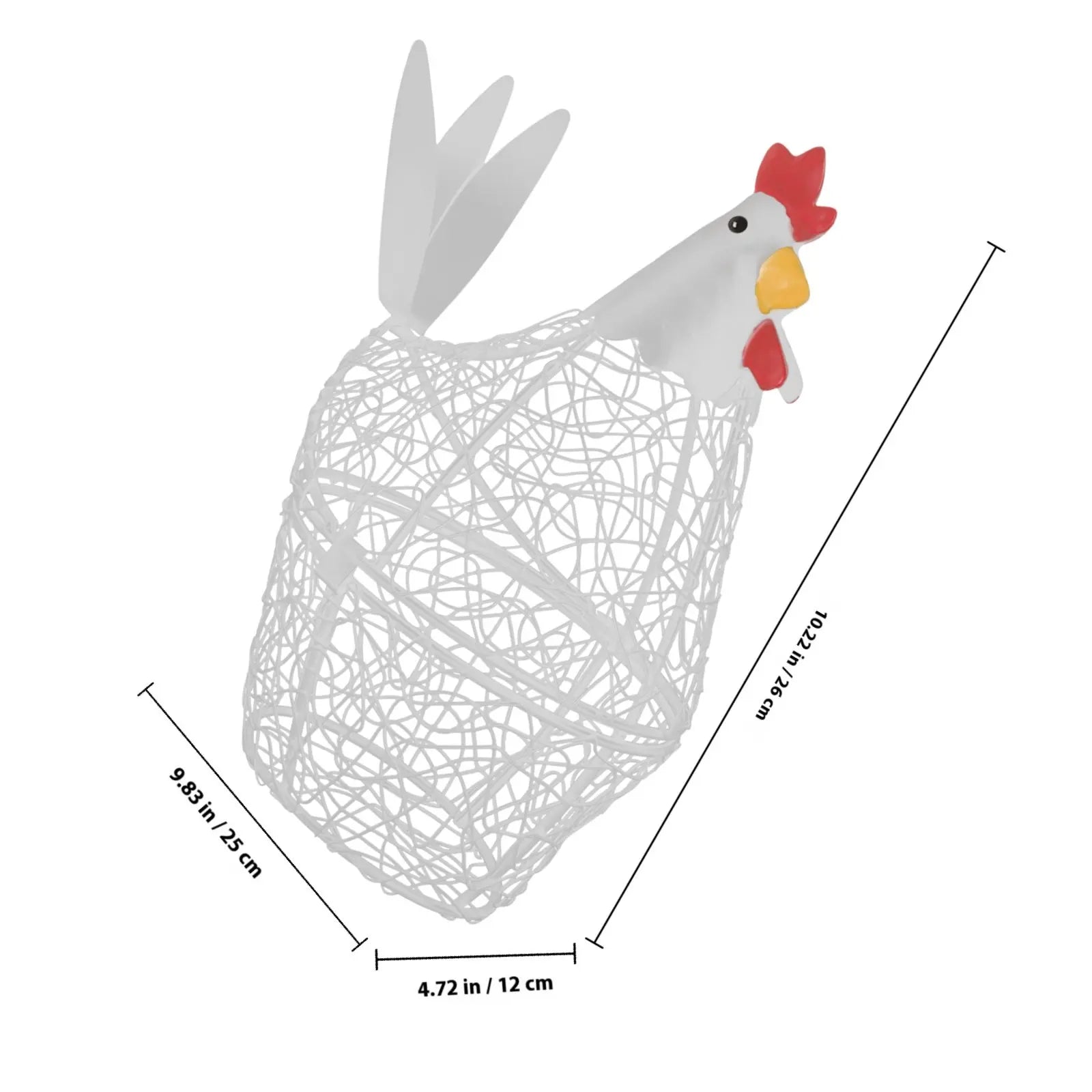 Creative Hen Shape Egg Storage Basket Decorative Metal Wire Kitchen