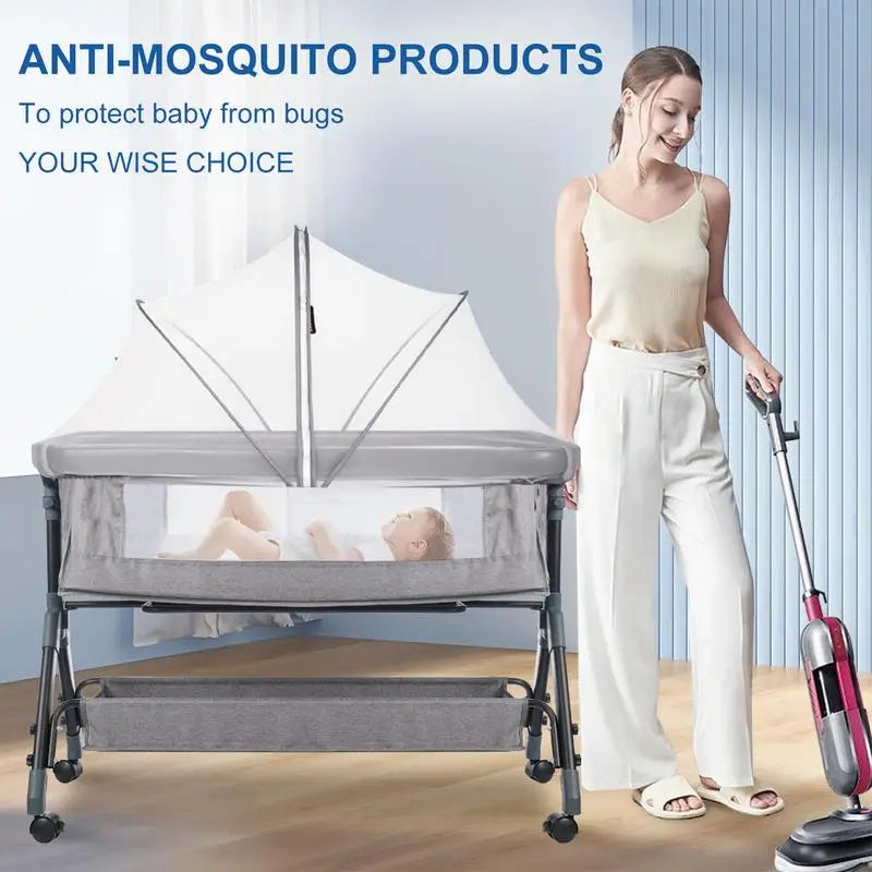 Bassinet Cover Bassinet Netting Cover Breathable Foldable Mesh For Rocking Cradle Stroller Playard Toddler Hammock Small Spaces Zpaxo