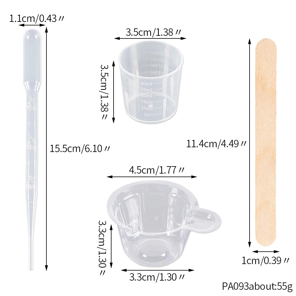 Resin Mixing Casting Tools Kit 10 Mixing Cups 10 Measuring Cups 10 Wooden Sticks 10 Droppers DIY Craft Jewelry Making Zpaxo