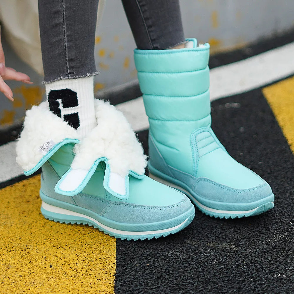 Women Snow Boots Space Deer Waterproof Dropshipping Fur Casual Ladies Zpaxo