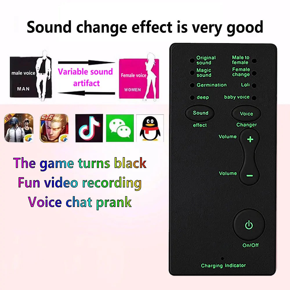 Voice Changer Microphone Disguiser Phone Microphone Voice Changer for PS4 Xbox Console PC Phone Tablet Sound Card 7 Sound Zpaxo