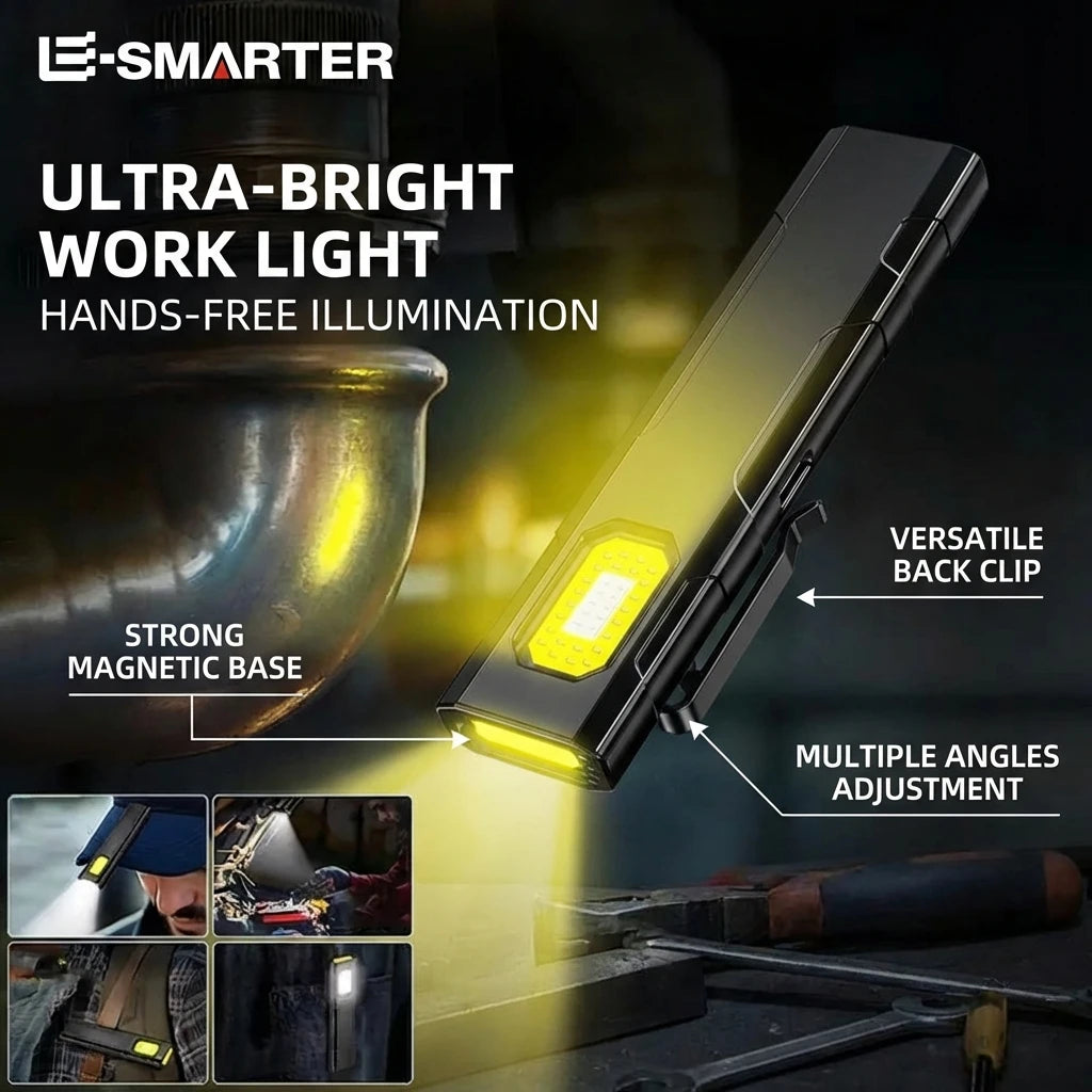 ESMARTER 800LM Rechargeable Magnetic Mini LED Keychain Flashlight