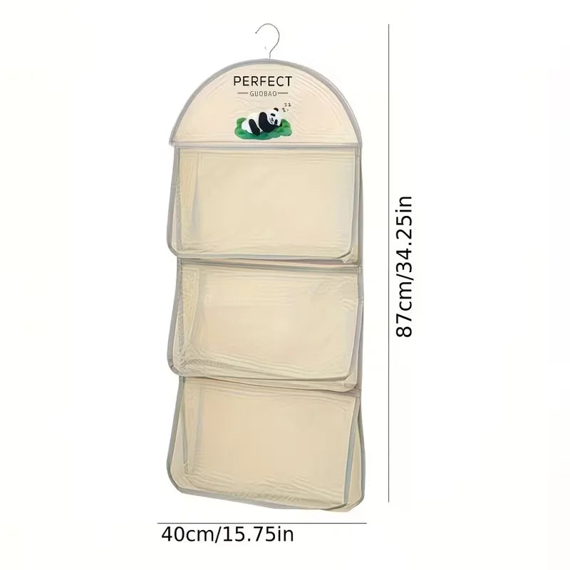 2PCSTriple-Tier Hanging Underwear, Socks, and Bra Grid Organizer-For Dorm vs. Home Wall Hanging Storage Bag Zpaxo