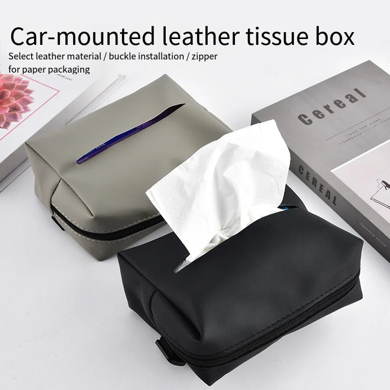 Car Interior Tissue Box Armrest Bag Drawstring Paper Napkins