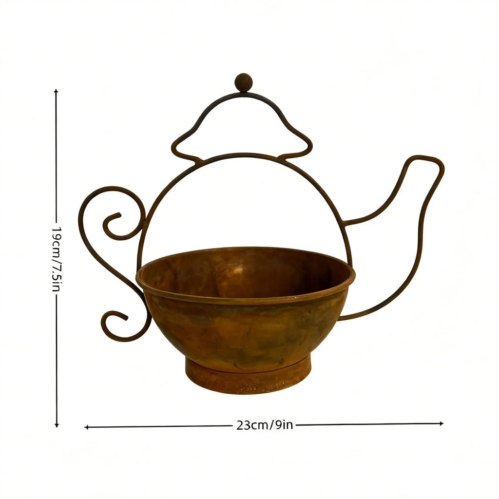 Decorative Outdoor Flower Pots Iron Kettle Shape Container Indoor Flower Pots for Front Porch Farmhouse Backyard Patio Lawn Park Zpaxo