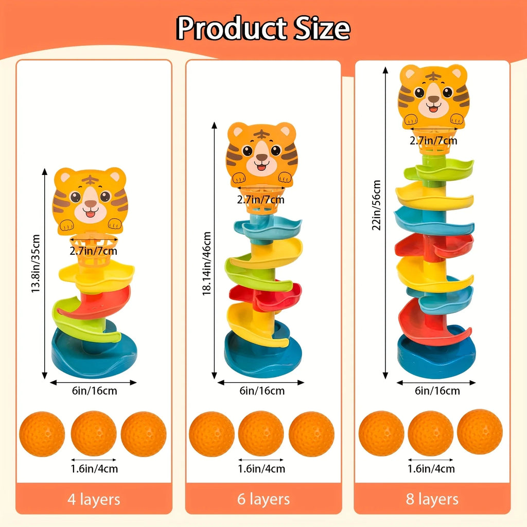 Youngsters's Interactive Ball Tower Educational Toy Rolling Balls