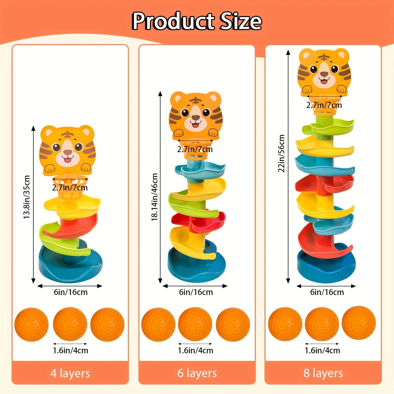 Youngsters's Interactive Ball Tower Educational Toy Rolling Balls