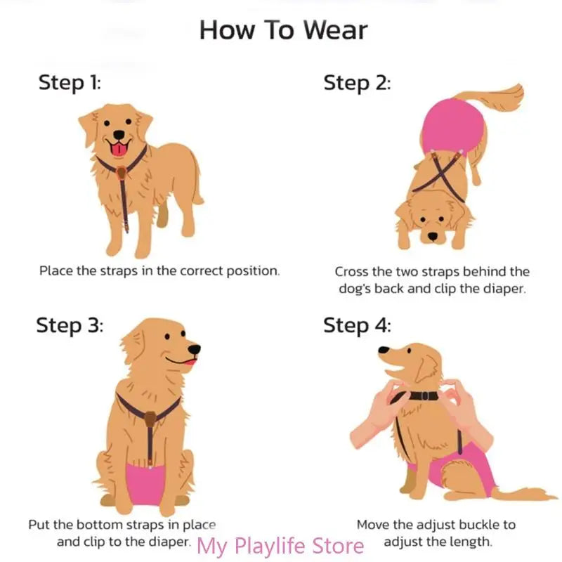 Adjustable Dog Diaper Suspenders for Pet Sanitary Pantie Comfortable Non-Slip Puppy Nappy Suspender Belly Bands for Pets Zpaxo