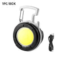 COB LED Keychain Flashlight – Type-C Rechargeable Mini Work Light Keychain Flashlight Zpaxo YT877 black