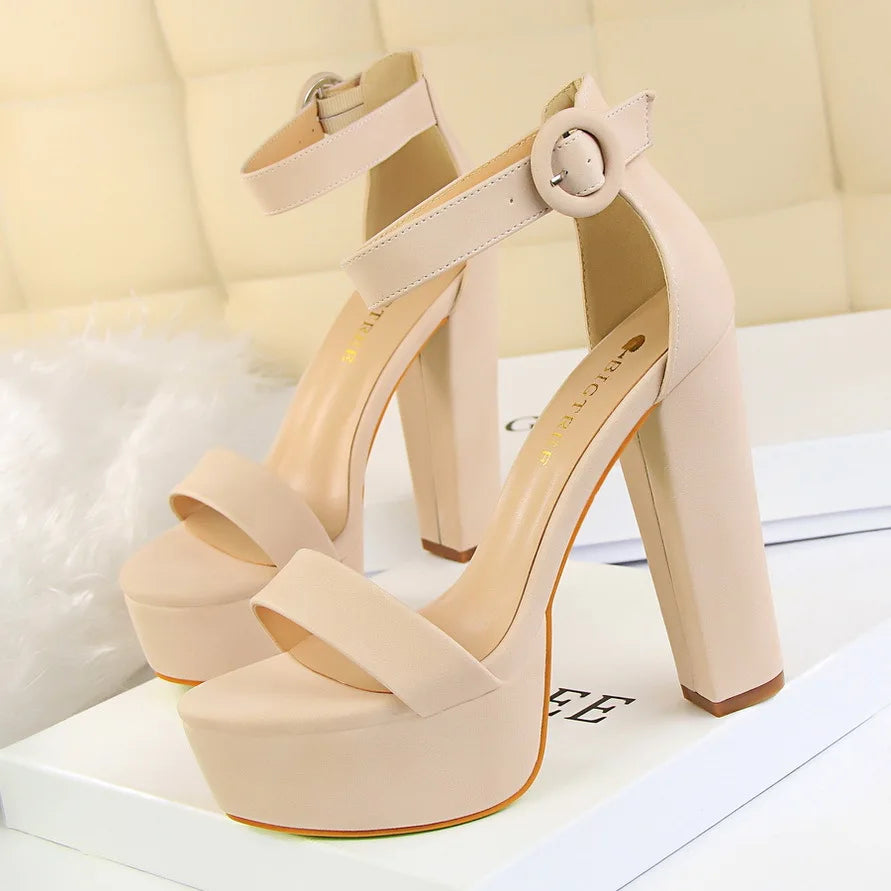 Elegant Sandals Women Heels Pumps Heel Women's Banquet Waterproof Zpaxo
