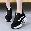 Women Sneakers Height Increase Internal Cushion Heeled Sports Shoes Zpaxo Black 36(Foot 23cm) CN