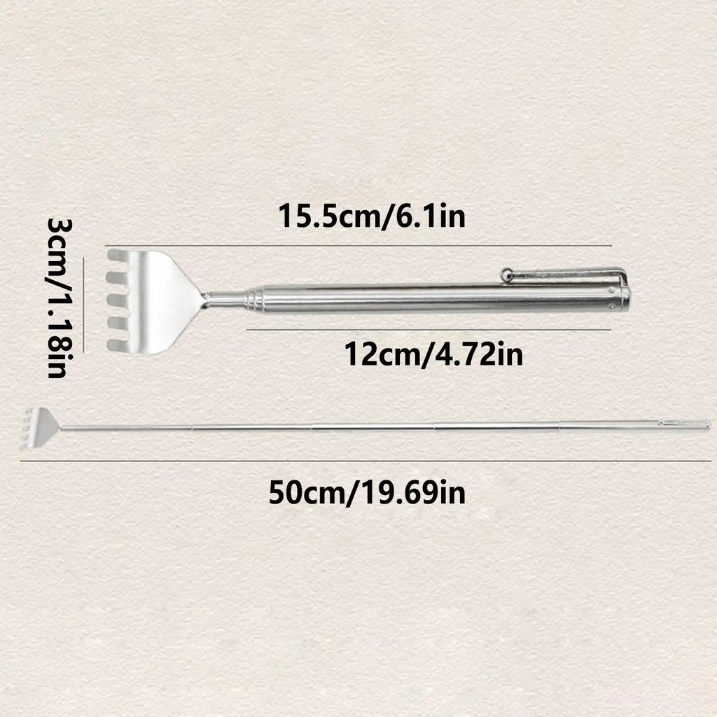 Back Scratcher Extendable Portable Stainless Steel Compact Massager Portable Back Scratcher For Shoulder Home Gym Offices Zpaxo