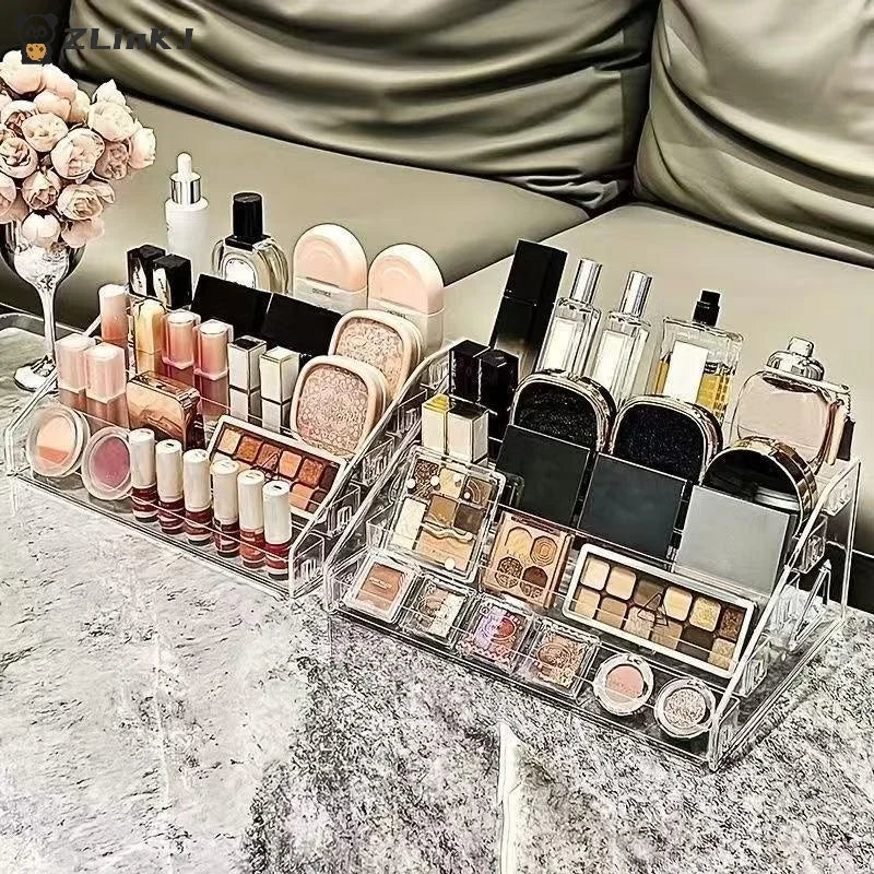 ▶1Pcs Acrylic 3/4/5 Layers Heighten Multi-layer Lipstick Organizer Cosmetics Storage Organizer Nail Perfume Display Stand Zpaxo