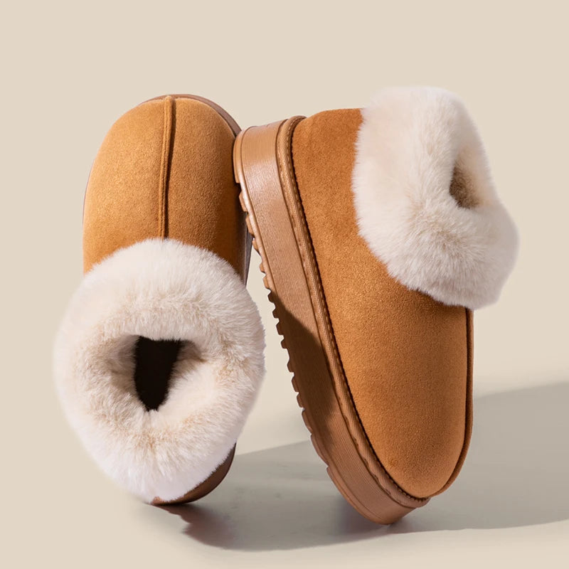 Women's Winter Slippers Arch Support Plush Indoor House Shoes Zpaxo Khaki 1 36-37