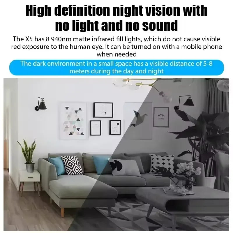 X5 Mini Night Vision 1080P Wireless Surveillance Camera Lightweight