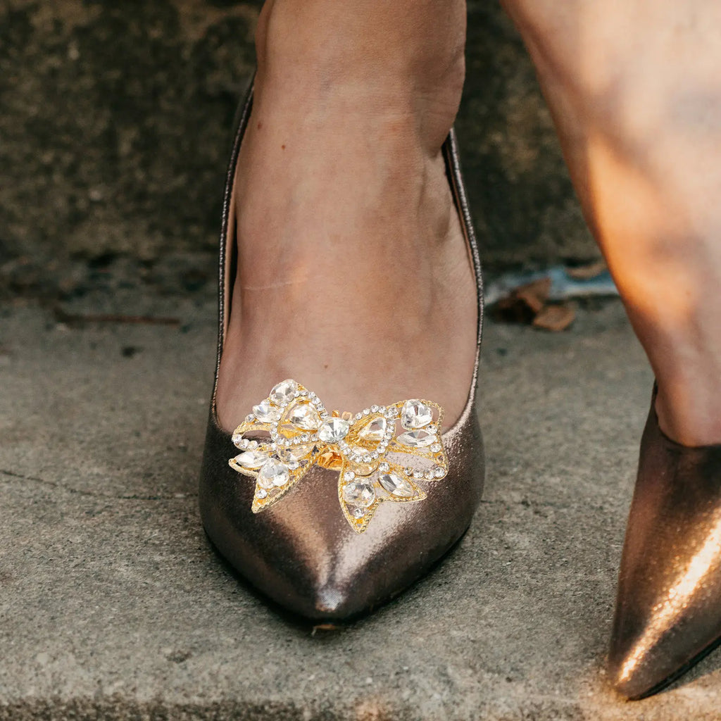 Bow Shoe Clips Bridal Wedding Shoes Charms Buckle Removable Women