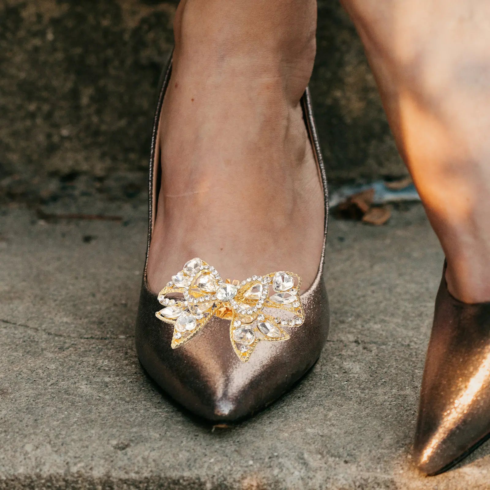 Bow Shoe Clips Bridal Wedding Shoes Charms Buckle Removable Women
