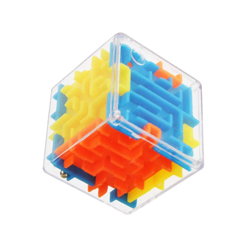 Mini 3D Maze Magic Cube Six-sided Transparent Puzzle Speed Rolling