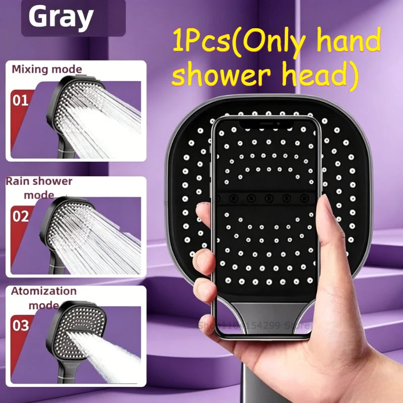 Shower Faucet Complete Shower Faucet High-pressure Showers Head with Adjustable High-Pressure Filter Portable One-Click Stop Zpaxo Grey shower