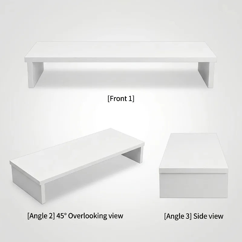 White Wooden Laptop Stand Stable Load-bearing Ergonomic Computer