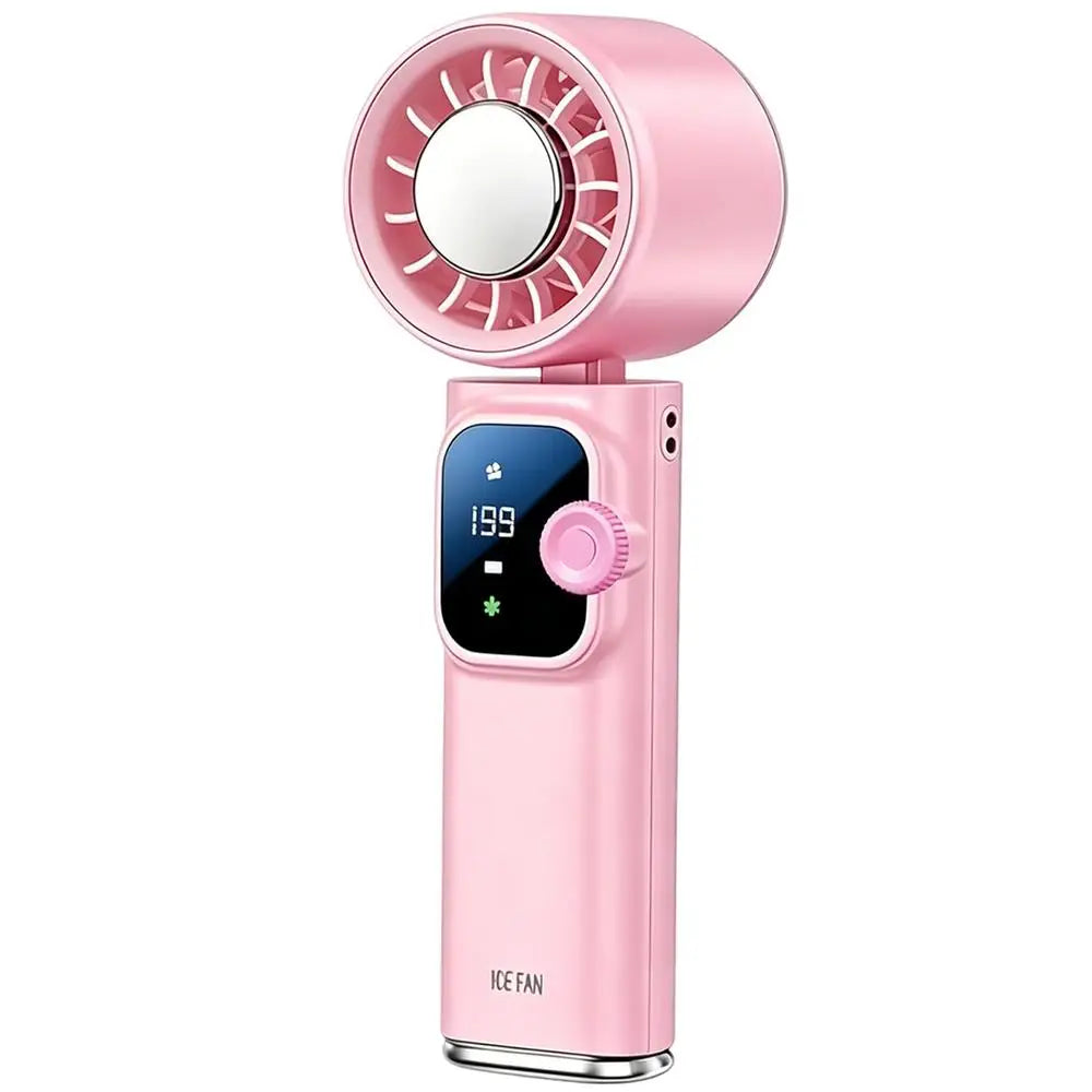 Handheld Fan 199-Speed Low-Noise 4000mAh Rechargeable Foldable Summer Tool Personal Fan Handheld For Beach Vacation Outdoor Zpaxo China Mainland Pink