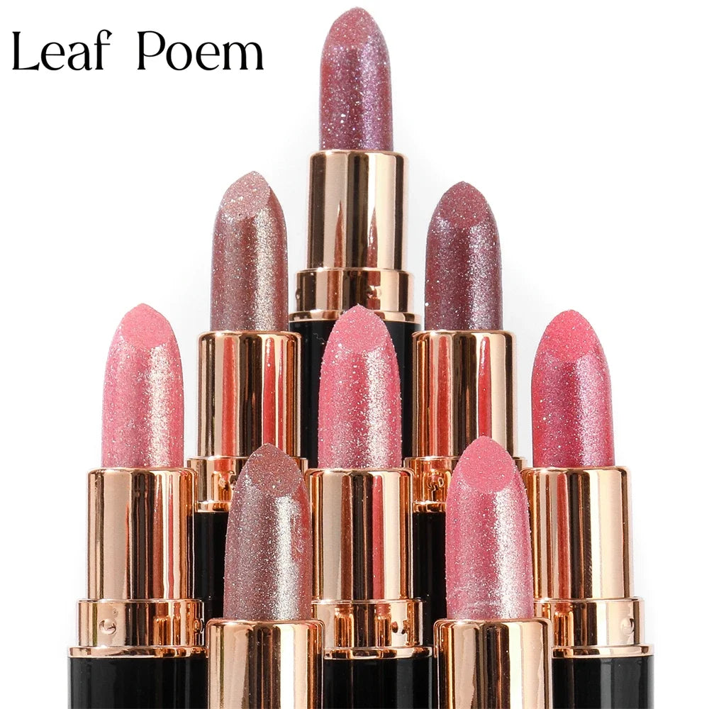 Black Tube Shiny Diamond Lipstick Pearl Moisturizing Glitter Lip Tint Balm Waterproof Lasting Lip Gloss Shimmer Sexy Lip Makeup Zpaxo
