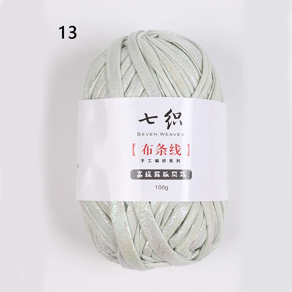 100g/Roll Metallic Crochet Yarn Imitation Leather Shiny Crochet Yarn Fabric Yarn for Knitting T-Shirt Bag Craft Zpaxo Cyan