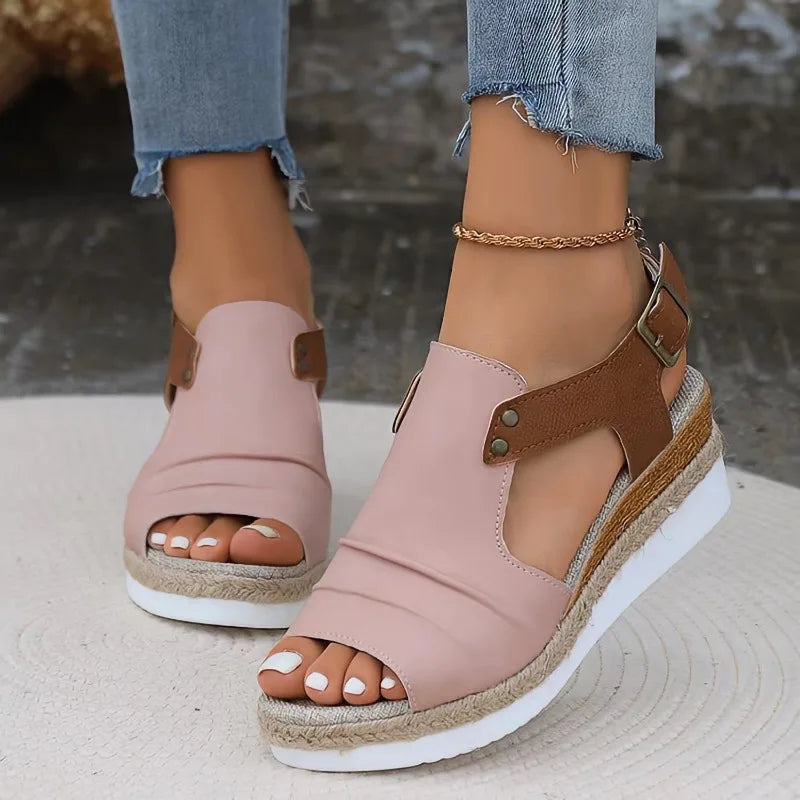 Women Wedges Sandals 2024 New Summer Lightweight Shoes for Women Platform Casual Sandals Women Beach Luxury Designer Sandals Zpaxo Pink 43